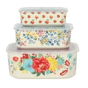 The Pioneer Woman Fancy Flourish 6-Piece Rectangular Ceramic Bake & Store Nesting Bowls Set