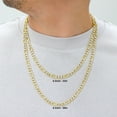thumbnail image 2 of Nuragold 10k Real Yellow Gold Figaro Link 6.5mm Diamond Cut Two Tone Pave Chain Necklace (18"-30") Italian Jewelry for Men, 2 of 7