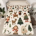 thumbnail image 2 of jejeloiu Brown Jungle Deer Bed Sheets,Retro Christmas Tree King Sheets,Rustic Western Farmhouse Sheet Set For Girls Kids,Microfiber Bedroom Decor,4-Piece, 2 of 7