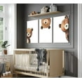 thumbnail image 2 of Baby Bear Nursery Wall Hieng Peeking Bear Pictures Wall Decor Peekaboo Kids Room Decor Woodland Animal Posters Neutral Nursery Painting Canvas Print Hiengwork for Children's Baby Room Bedroom, 2 of 6