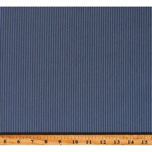 Cotton Blue Striped Dotted Stripes Sevenberry Micro Classics Cotton Fabric Print by the Yard (SB-82117D8-2BLUE)