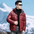 thumbnail image 2 of Chaqueta de plumón de invierno 2024, nueva ropa de diseñador de lujo para hombre, abrigo corto grueso, plumón de ganso ultraligero con capucha ligera, 2 of 5