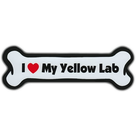 Yellow Refrigerator - Dog Bone Magnet: I Love My Lab (Yellow) | For Cars, Refrigerators, More