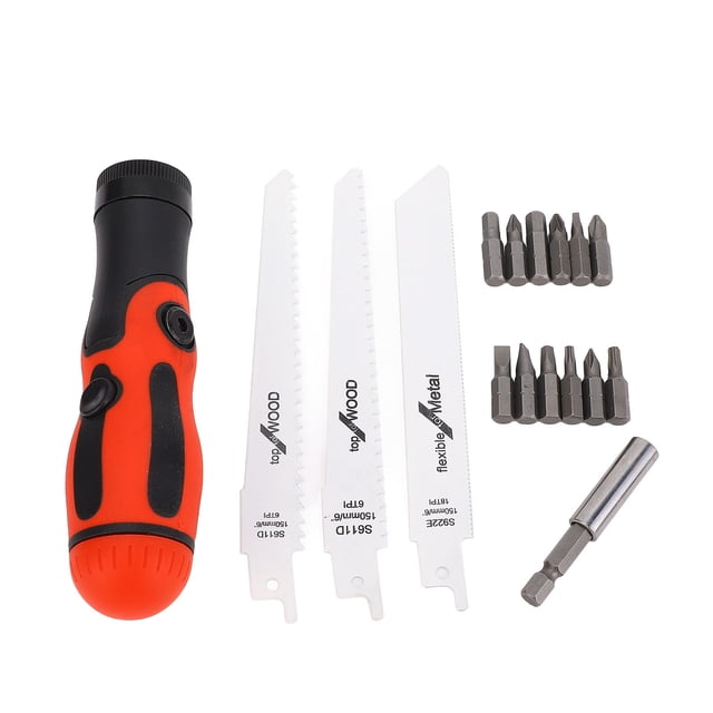 Juego de Sierra Portátil, 12 bits de Destornillador ergonómico Uso versátil 3 Diferente Sawlade sin deslizamiento Sardes multifuncional Sierra Manual para proyectos de Carpintería