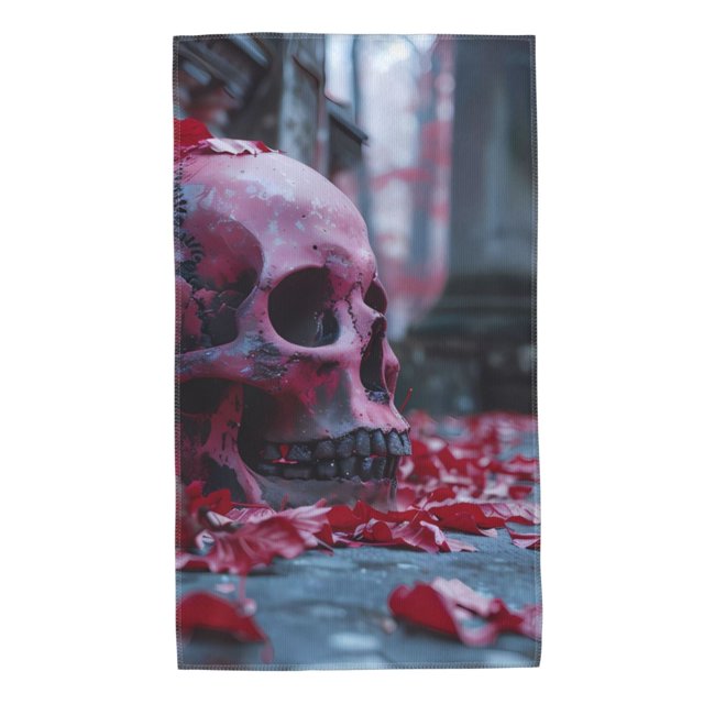 Balery Gothic Red Skull Cemetery Toalla de Microfibra Premium con Estampado – 27.5x16 pulgadas, Alta Absorción, Suave y Aterciopelada, Secado Rápido