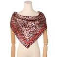 thumbnail image 2 of INSPIRE CHIC Women Leopard 35" Large Square Scarves Silky Satin Shawl Head Wrap Neck Scarf 90x90cm Red, 2 of 6