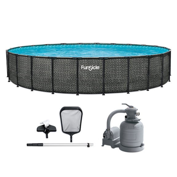 Funsicle 24' x 52" Oasis Designer Above Ground Pool Set with Pump, Round Frame