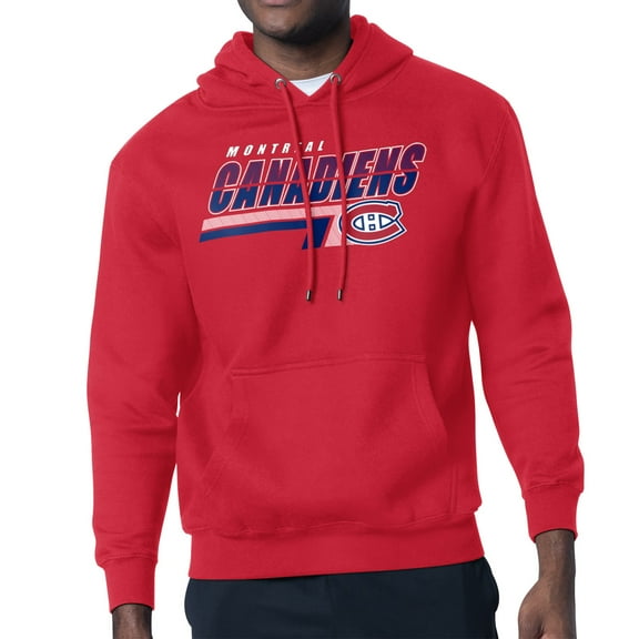 Men's Starter Red Montreal Canadiens Logo Push Fleece Hoodie