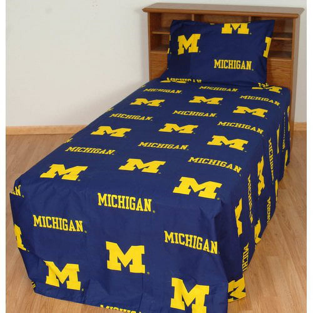 Oregon Ducks 100% cotton, 3 piece sheet set - flat sheet, fitted sheet, 1 pillow case, Twin, White