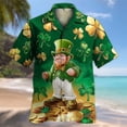 thumbnail image 5 of Men's Shirt Casual Short Sleeve Printed Button Down Summer Floral Beach Dress St. Patrick's Day Shirts for Men,Irish Printed Green Button Down Short Sleeves Shirts (Green,2XL), 5 of 5