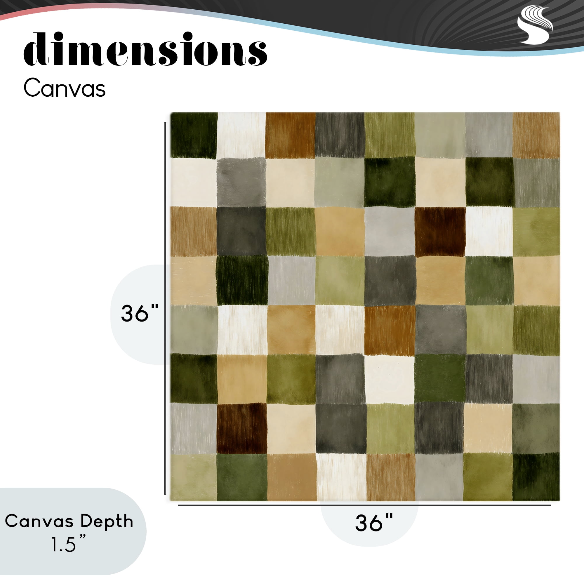 Stupell Industries Checkered Earth Tones Canvas Wall Art, design by Petal Prints Design