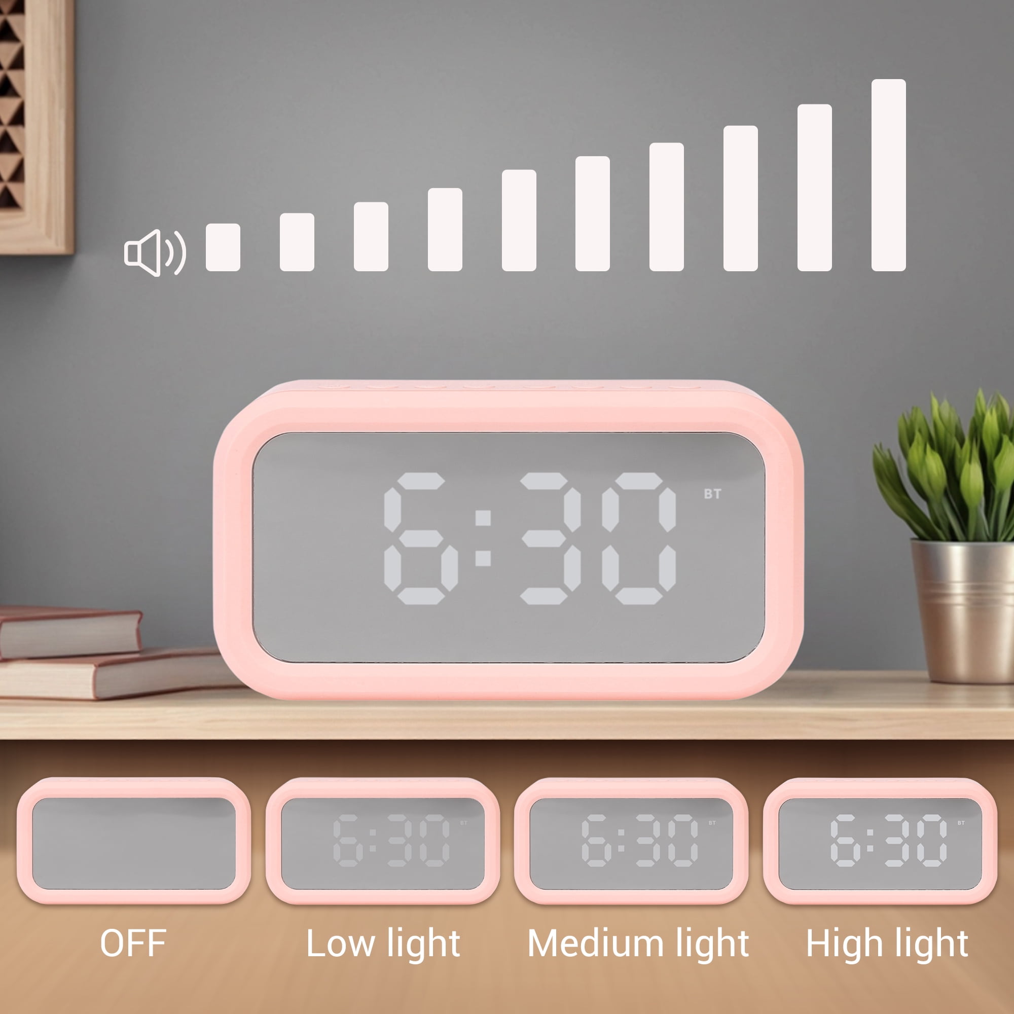 Unique Bargains 2 Pcs Small Dual Digital Alarm Clock for Bedroom Blue