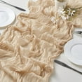 thumbnail image 3 of Holzlrgus Cheesecloth Table Runner 35 x 118 Inches Gauze Table Runner 10Ft Boho Rustic Decorations for Wedding Decor Reception Bridal Shower Holiday Party, Beige, 3 of 7
