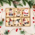 thumbnail image 3 of 2 cajas de decoración navideña, colgante creativo de baile sin rostro, muñeco de nieve, alce, artesanías de madera pintadas, accesorios de regalo, 3 of 5