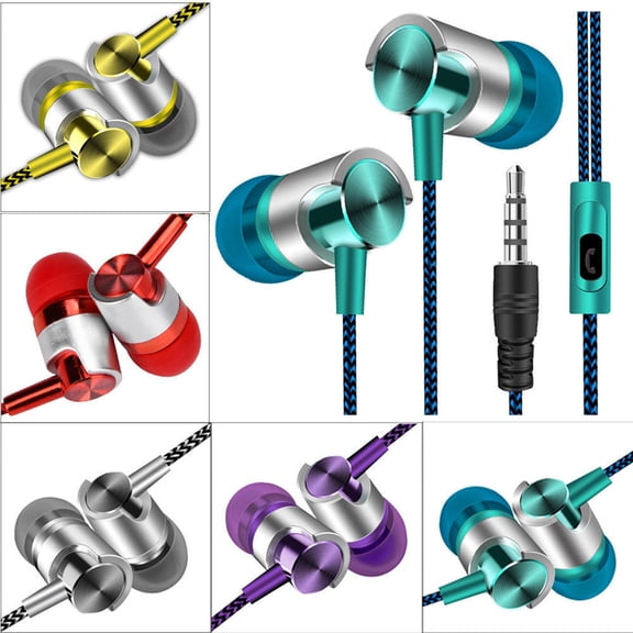 Joernso Fashion Braided Wired Stereo Sound Volume Control Phone Laptop In-ear Earphones