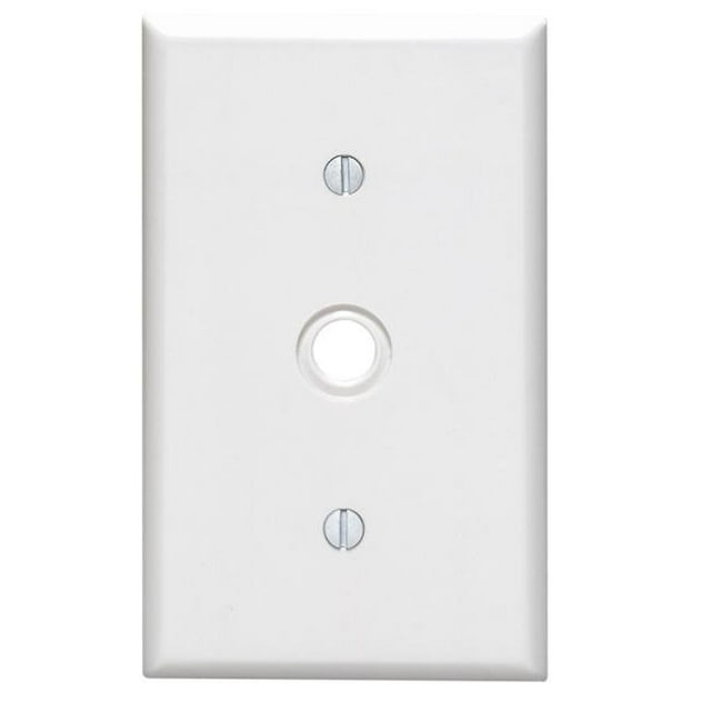 Leviton 3824976 White 1 gang Plastic Cable & Telco Wall Plate