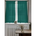 thumbnail image 4 of Dark Green Curtains 54 Inch Length, Sheer Curtains for Bedroom Living Room Window Modern Pure Dark Green Rod Pocket Voile Drapes Kitchen Curtains Small Half Window 42"x54" 2 Panels, 4 of 7