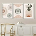 thumbnail image 3 of IDEA4WALL Framed Canvas Print Wall Art Set of 3 Geometric Mandala Pattern Forest Plant Abstract Nature Illustrations Modern Art Nordic Zen Decorative for Home Decor - White 16"x24"x3, 3 of 5