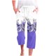 thumbnail image 1 of Pantalones Casuales de Mujer de Impresión Floral Cintura Elástica Suelta, Pantalones de Pierna Ancha Recta con Bolsillos, 1 of 5