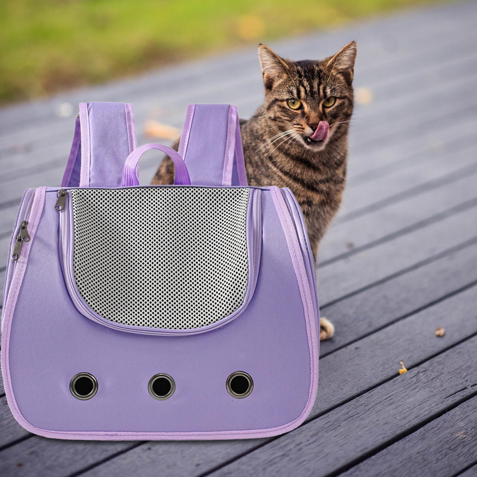 TOOYFUL Cat Backpack Carrier Cat Dog Backpack Bag Animal Carrier Backpacks, Pet Travel Backpack Dog Cat Carrier for Travel, Hiking Violet