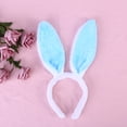 thumbnail image 4 of EeaseMX Diademas con orejas de conejo de peluche Diadema de conejo Diademas con orejas de conejo (Blanco y azul), 4 of 7