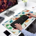 thumbnail image 2 of Long Mouse Pads for Desk,White Cartoon Dinosaurs Pattern Desk Mats on Top Of Desks, Desk Mouse Pad Extra Large with 3mm Non-Slip Base and Stitched Edge for Gaming,Office,Work,Home 31.5"x15.7", 2 of 6