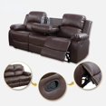 thumbnail image 3 of Golden Furniture 3 PCS Living Room Set, Faux Leather Recliner Sofa Set, Recliner Sofa Couch, Loveseat and Chair, 3 of 7