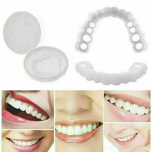 Sourire Accolades Snap On Upper Faux Dents Dentaires Facettes Dentier Cover  Set - Quantité 