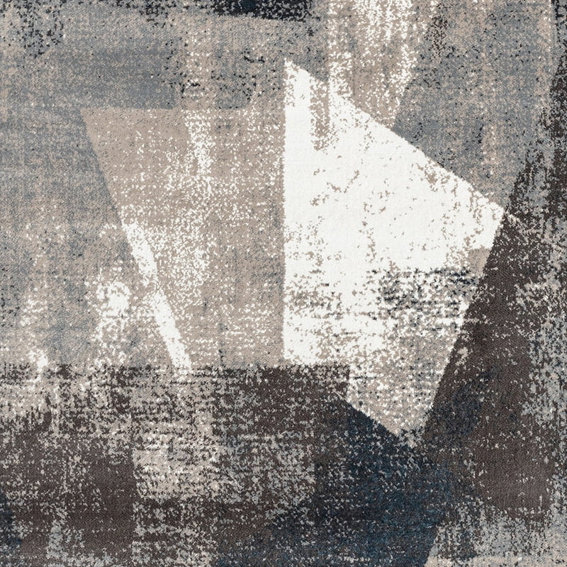 Well Woven Verity Abstract Area Rug, 9.25' x 12.5', Eclectic Geometric Pattern, Soft, Glam Pile, Distressed Design & Modern Color Palette