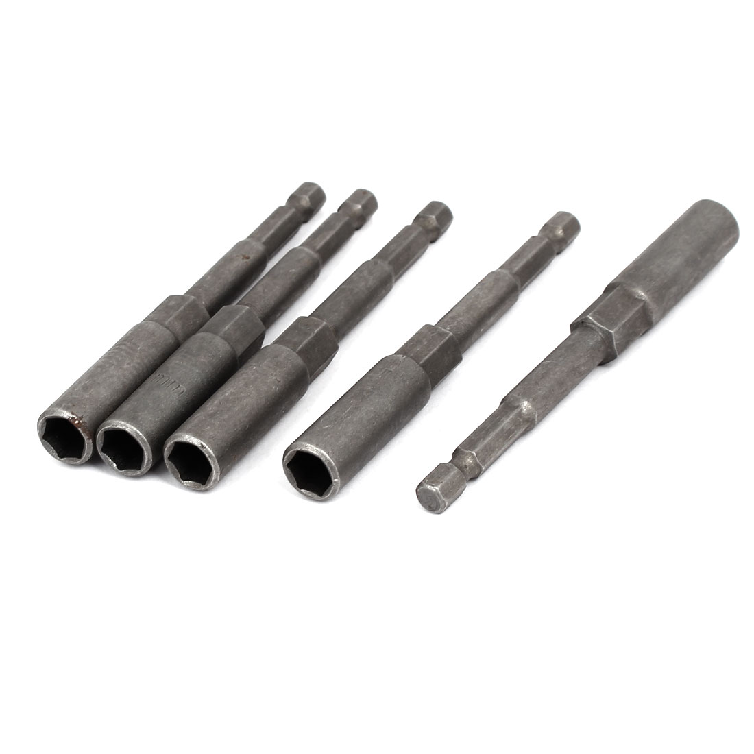 1/4" Hexagon Shank 8mm Deep Socket 100mm Long Metal Hex Nut Drivers