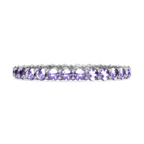 Mooneye Full Eternity 3 Cts Amethyst 925 Sterling Silver Stacking Women Valentines Day Gifts Ring