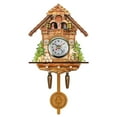 thumbnail image 1 of BRI Reloj de cuco antiguo de madera, casa de pájaros, reloj de pared, decoración del hogar, reloj de cuco colgante, péndulo con campana oscilante automática, decoración del hogar, 1 of 8