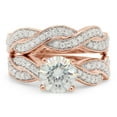 thumbnail image 2 of AFFY 1.50CT Moissanite Diamond Infinity Wedding Bridal Set for Women 18K Rose Gold over Silver-4, 2 of 8