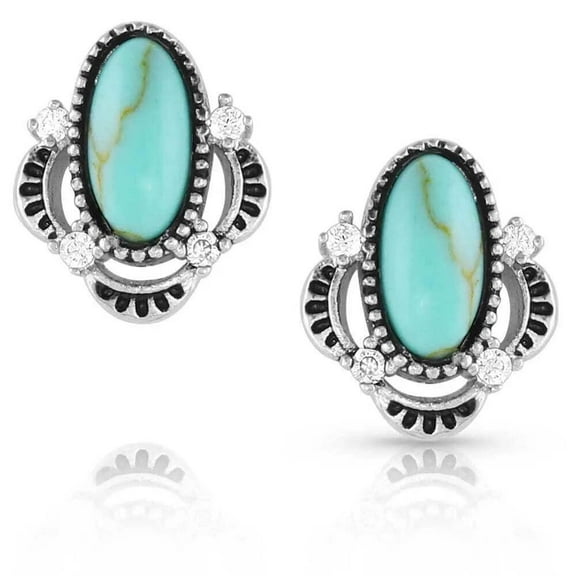 Montana Silversmiths Western Lifestyle Turquoise Post/Stud Earrings Turquoise Treasure