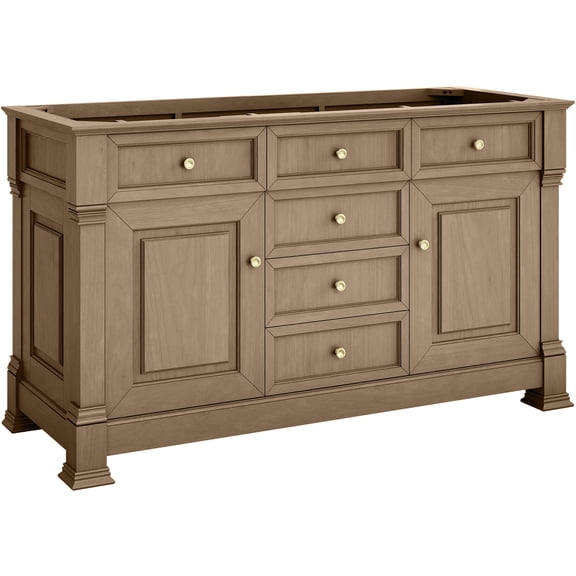 James Martin Vanities 547-V60D-PCN Brookfield 60" Free Standing Double Basin Vanity