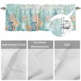 thumbnail image 3 of Summer Beach Valances for Windows Green Ocean Colorful Coral Shell Seaweed Starfish Valance Curtains Rod Pocket Bathroom Small Window Treatments for Kitchen Living Room Bedroom, 42"x12", 3 of 7
