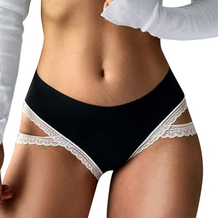 XZHGS Striped Fall Plus Size Womens underwear Lace Panties Stretch Soft Ladies Hipster Briefs underwear Lady underwear Lace Bodysuit for Women