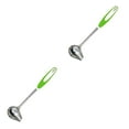 thumbnail image 2 of QualitChoice Polished Oiling Spoon Stainless Non- for Slip Gravy Spoon Side Mouth Spoon YY green 2Set, 2 of 6