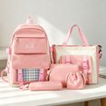 thumbnail image 2 of Weebloom 5Pcs School Backpack For Kids Boys Girls Cute Stylish Campus 5 Piece Daypack For School Work And Travel Large Bookbag Elementary Middle School Pink, 2 of 3