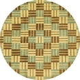 thumbnail image 1 of Ahgly Company Indoor Round Abstract Golden Brown Yellow Abstract Area Rugs, 3' Round, 1 of 6