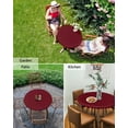 thumbnail image 6 of Fitted Round Tablecloths Table Covers 55-60in,Minimalist Art Burgundy Red Color Waterproof Elastic Edged Table Cloth for Kitchen Dining Holiday Party Tables Decor,Solid Pure Dark Maroon, 6 of 6