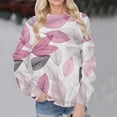 thumbnail image 2 of Femmes Sweat-Shirt à Manches Longues Imprimé O Col en Vrac Sweat-Shirt d'Automne Tops, 2 of 4