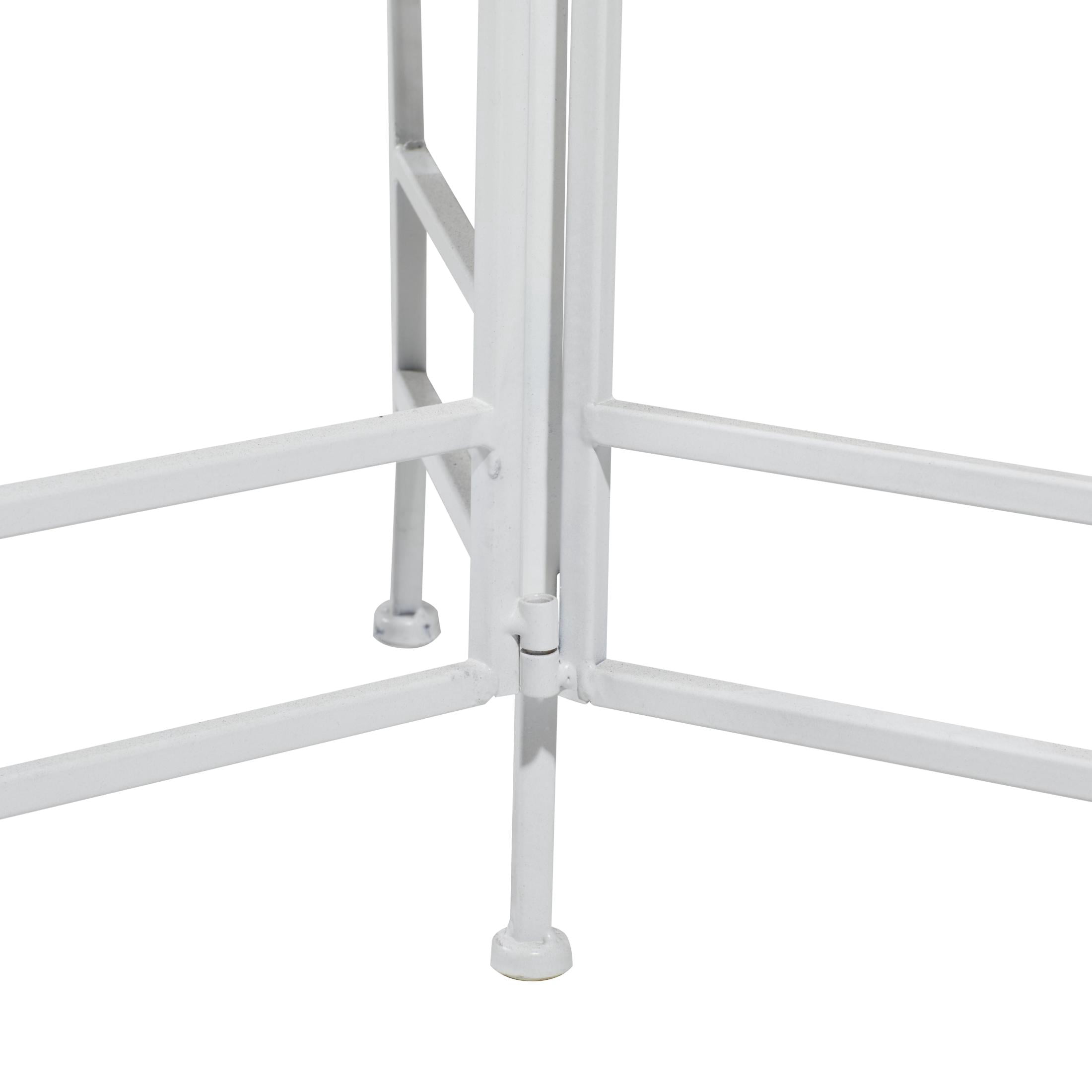 DecMode 19" x 14" x 24" 3 Tier White Metal Floral Plantstand