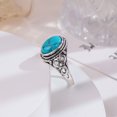 thumbnail image 3 of Anillo de estado de ánimo chapado en plata de ley hecho a mano con patrón antiguo único y piedra ovalada que cambia de color para hombres y mujeres, 3 of 5