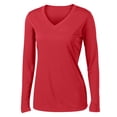 thumbnail image 6 of Yellow Rooster Women's Long Sleeve PosiCharge Competitor V-Neck Tee True Red XL, 6 of 7