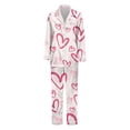 thumbnail image 5 of XIYON Womens Pajama Sets Valentines Pajama Heart Printed Sleepwear Long Sleeve Top And Pants Soft Cozy Loungewear Soft Sleepwear Loungewear, 5 of 6