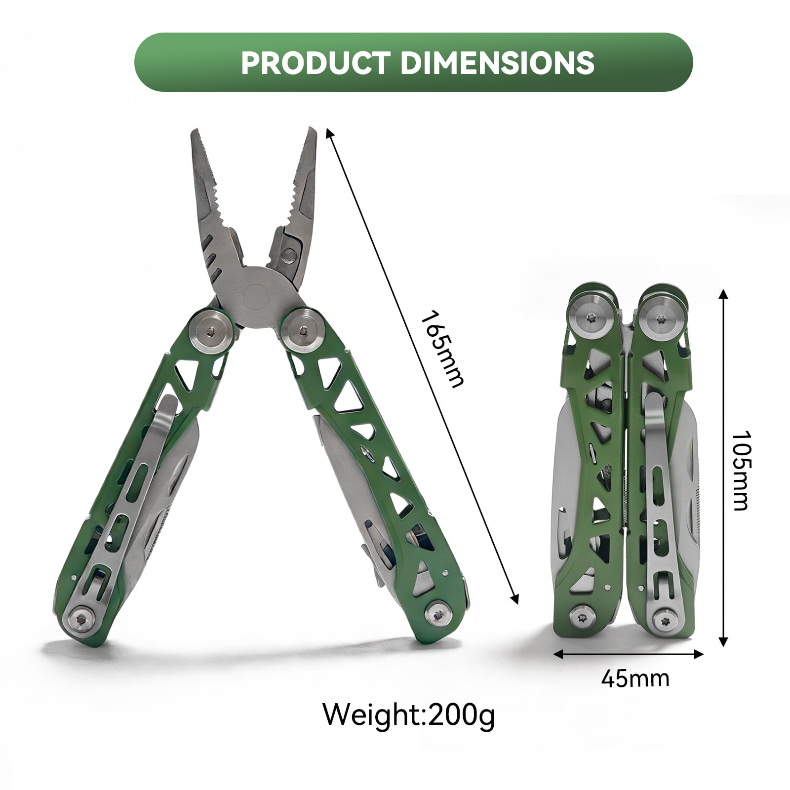 Lightweight Multitool,19-in-1 Multipurpose Plier,Stainless Steel Everyday Tool,Bottle Opener,Saw,Multi-Functional EDC Tool for Camping, Hiking, Outdoor, Survival, Simple Repair