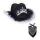 thumbnail image 5 of Sombrero de vaquera occidental con lentejuelas, accesorios para fiestas, regalos, disfraces, color negro, 5 of 8