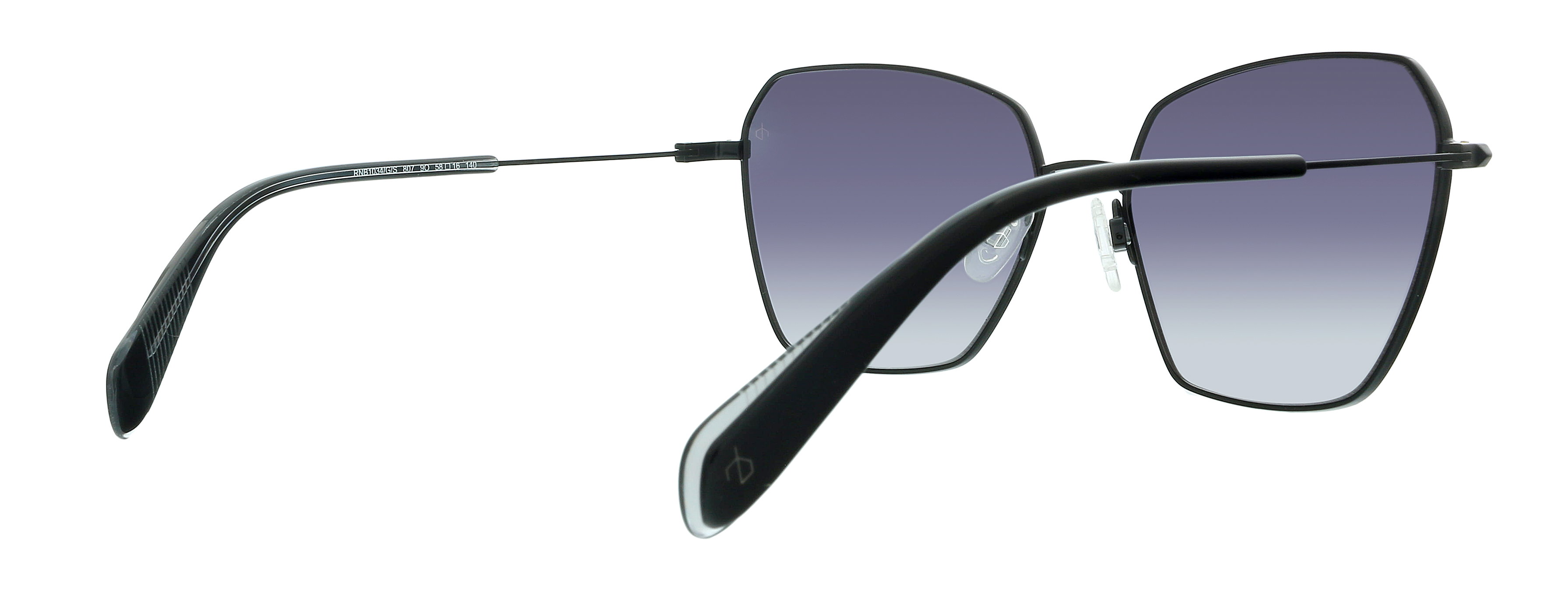 Rag And Bone RNB1034/G/S 9O 0807 Black Square Sunglasses Rag And Bone Grey Gradient Butterfly Ladies Sunglasses  main image 4