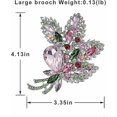 thumbnail image 2 of Big Large Brooch Pin Austrian Crystal Leaf Shape Bouquet Rhinestone Scarf Decoration Wreath Cloth Brooches Pins For Women Girls, 2 of 4
